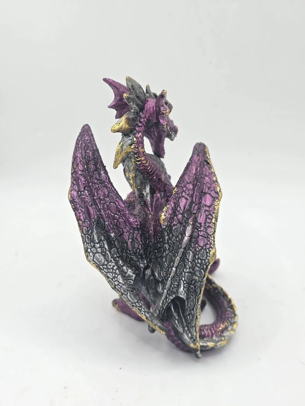 Purple Resin Dragon With Rhinestones